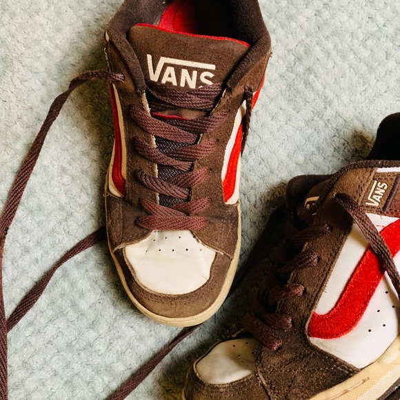 VANS vtg retro brown/red laceup skate sneakers mens sz7ns - Picture 4 of 15